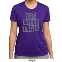 Ladies Shirt Eat Sleep Train Moisture Wicking Tee T-Shirt