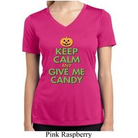 Ladies Shirt Give Me Candy Moisture Wicking V-neck Tee T-Shirt