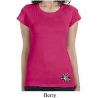 Ladies Shirt Hippie Sun Patch Bottom Print Longer Length Tee T-Shirt