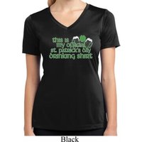 Ladies Shirt Official Drinking Shirt Moisture Wicking V-neck Tee