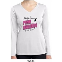 Ladies Shirt Pretty in Pink Dry Wicking Long Sleeve Tee T-Shirt