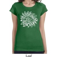 Ladies Shirt Sketch Lotus Longer Length Tee T-Shirt