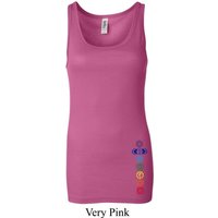Ladies Tanktop Colored Chakras Bottom Print Longer Length Tank Top