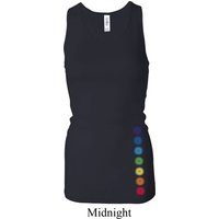 Ladies Tanktop Glowing Chakras Bottom Print Longer Length Racerback