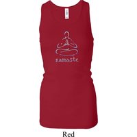 Ladies Tanktop Namaste Lotus Pose Longer Length Racerback Tank Top
