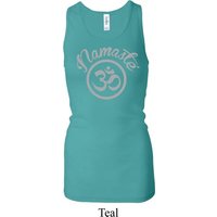 Ladies Tanktop Namaste Om Longer Length Racerback Tank Top