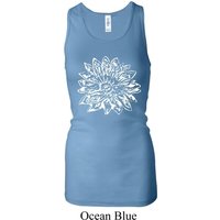 Ladies Tanktop Sketch Lotus Longer Length Racerback Tank