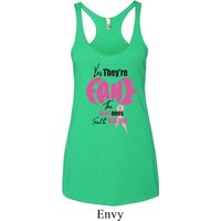 Ladies Tanktop Yes, They're Fake Tri Blend Racerback Tank Top