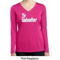 Ladies The Godmother White Print Dry Wicking Long Sleeve
