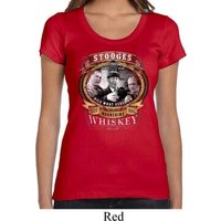 Ladies Three Stooges Shirt Moonshine Whiskey Scoop Neck Tee T-Shirt
