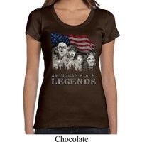 Ladies Three Stooges Shirt Rushmorons Scoop Neck Tee T-Shirt