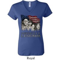 Ladies Three Stooges Shirt Rushmorons V-neck Tee T-Shirt