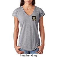 Ladies US Army Pocket Print Tri Blend V-neck