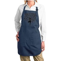 Ladies Yoga Apron Black Tree Pose Full Length Apron with Pockets