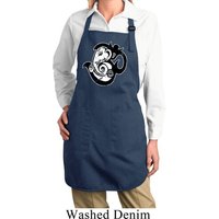 Ladies Yoga Apron Om Mashup Full Length Apron with Pockets