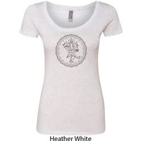Ladies Yoga Circle Ganesha Black Print Scoop Neck