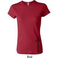 Ladies Yoga Shirt Black 7 Chakras Bottom Print Crewneck Tee T-Shirt