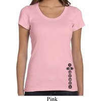 Ladies Yoga Shirt Black 7 Chakras Bottom Print Scoop Neck Tee T-Shirt