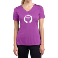 Ladies Yoga Shirt Enso Happiness Moisture Wicking V-neck Tee T-Shirt