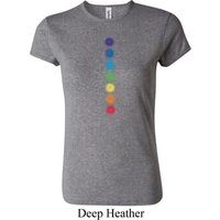 Ladies Yoga Shirt Glowing Chakras Crewneck Tee T-Shirt