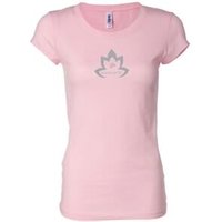 Ladies Yoga Shirt Grey Namaste Lotus Longer Length Tee T-Shirt