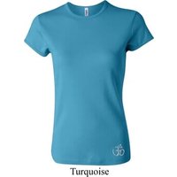 Ladies Yoga Shirt Hindu Patch Bottom Print Crewneck Tee T-Shirt
