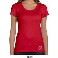 Ladies Yoga Shirt Hindu Patch Bottom Print Scoop Neck Tee T-Shirt