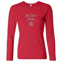 Ladies Yoga Shirt Jai Guru Deva Long Sleeve Tee T-Shirt