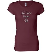 Ladies Yoga Shirt Jai Guru Deva Longer Length Tee T-Shirt