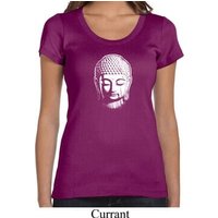 Ladies Yoga Shirt Little Buddha Head Scoop Neck Tee T-Shirt