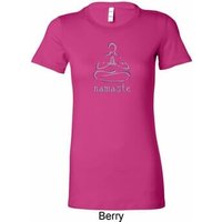 Ladies Yoga Shirt Namaste Lotus Pose Longer Length Tee T-Shirt