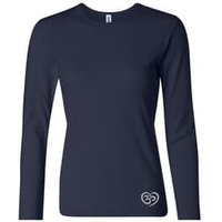 Ladies Yoga Shirt OM Heart Bottom Print Long Sleeve Tee T-Shirt