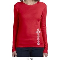 Ladies Yoga Shirt White 7 Chakras Bottom Print Long Sleeve Tee T-Shirt