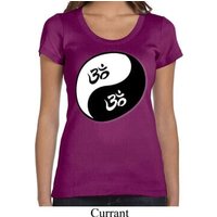 Ladies Yoga Shirt Yin Yang AUM Scoop Neck Tee T-Shirt