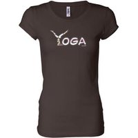 Ladies Yoga Shirt Yoga Spelling Longer Length Tee T-Shirt
