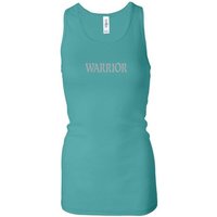 Ladies Yoga Tanktop Warrior Text Longer Length Racerback Tank Top
