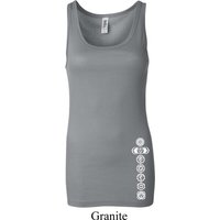 Ladies Yoga Tanktop White 7 Chakras Bottom Print Longer Length Tank Top
