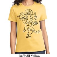 Ladies Yoga Tee Black Sketch Ganesha T-shirt