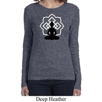 Ladies Yoga Tee Buddha Lotus Pose Long Sleeve