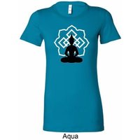 Ladies Yoga Tee Buddha Lotus Pose Longer Length Shirt