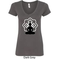 Ladies Yoga Tee Buddha Lotus Pose V-Neck