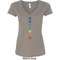 Ladies Yoga Tee Diamond Chakras V-Neck Shirt