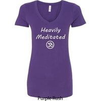 Ladies Yoga Tee Heavily Meditated with OM V-Neck