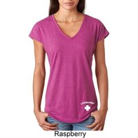 Lifeguard Bottom Print Ladies Tri Blend V-Neck Shirt