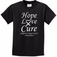 Lung Cancer Hope Love Cure Kids T-shirt