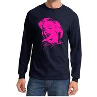 Marilyn Monroe Shirt Neon Portrait Long Sleeve Shirt
