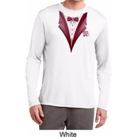 Maroon Tuxedo Mens Moisture Wicking Long Sleeve Shirt