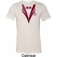 Maroon Tuxedo Mens Tri Blend Crewneck Shirt