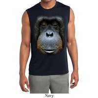 Mens Big Orangutan Face Sleeveless Moisture Wicking Tee T-Shirt