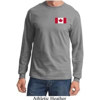 Mens Canada Tee Canadian Flag Pocket Print Long Sleeve